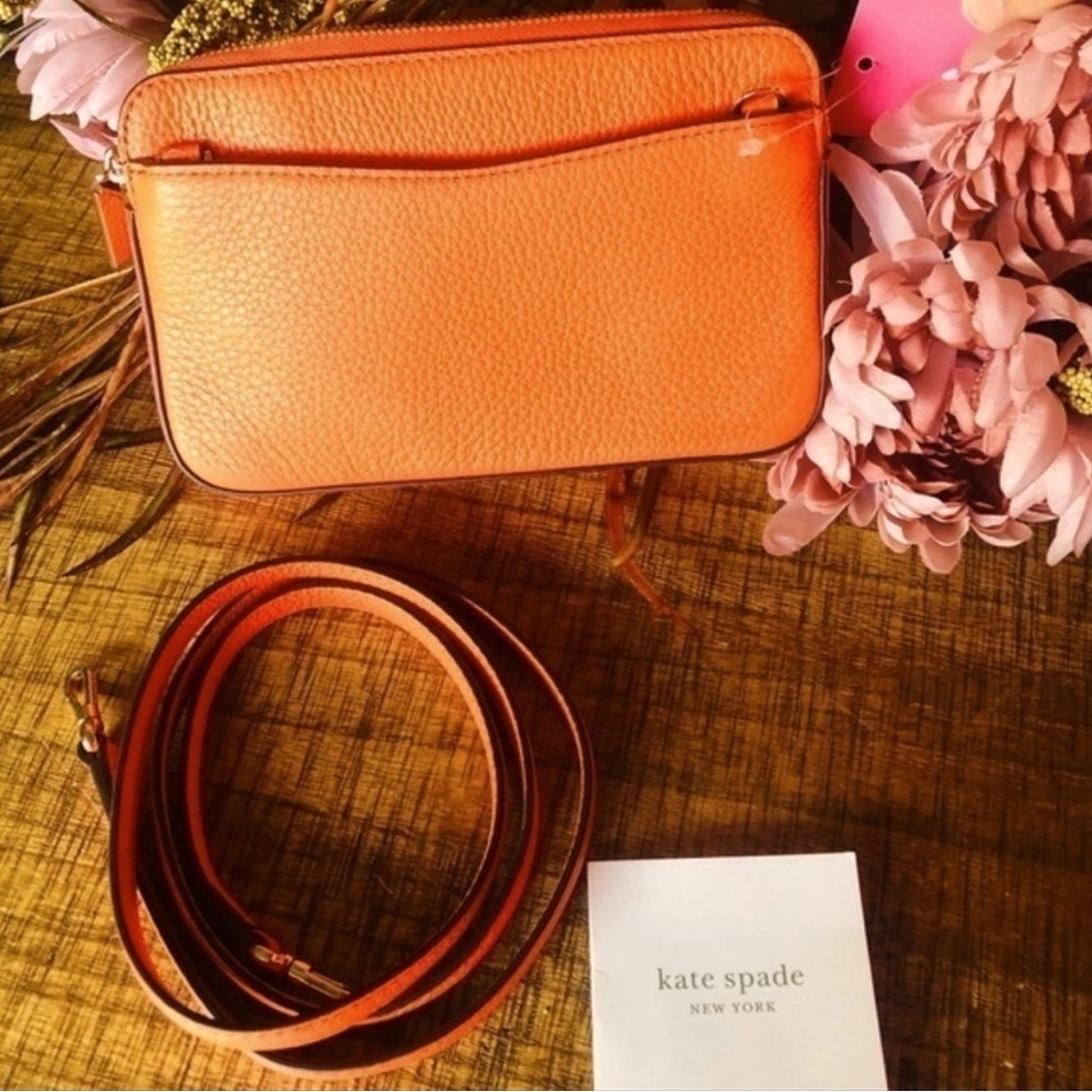 Kate spade crossbody bag Kate spade pebble leather orange bag Kate spade purse